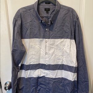 J.Crew Blue and White Mens Striped Shirt
